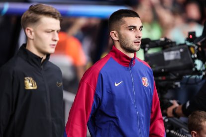 Ferran Torres, antes de un partido.