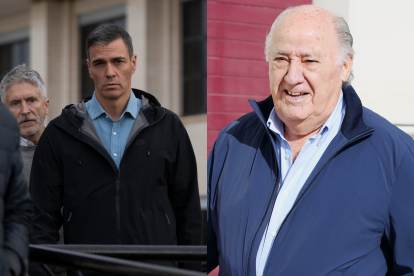 El presidente del Gobierno, Pedro Sánchez, y el empresario Amancio Ortega.