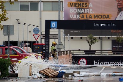 Entrada del parking del centro comercial Bonaire, a 4 de noviembre de 2024, en Aldaia, Valencia.