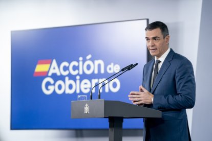 El presidente del Gobierno, Pedro Sánchez, en La Moncloa.