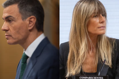 El presidente del Gobierno, Pedro Sánchez, y su esposa, Begoña Gómez.