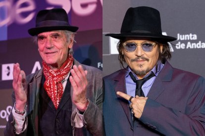 Los actores Jeremy Irons y Johnny Depp en el Festival de Cine Europeo de Sevilla.