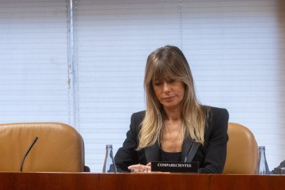 Begoña Gómez, la semana pasada en la Asamblea de Madrid.