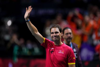 Rafael Nadal en la Copa Davis en Málaga.