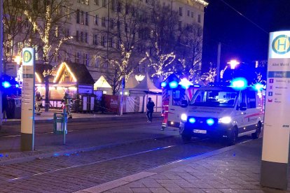 Vehículos de emergencias en Magdeburgo (Alemania).