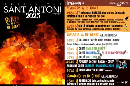 Cartel de programación de los fiestas de Sant Antoni