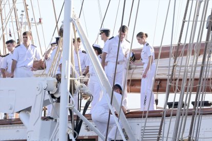 La Princesa Leonor, a su llegada al puerto de Santa Cruz de Tenerife este pasado viernes.