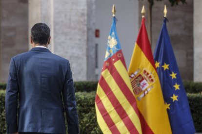 El presidente del Gobierno, Pedro Sánchez, durante su visita a Valencia el 23 de enero de 2025.