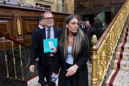 El diputado de Junts Josep Maria Cruset y la portavoz de Junts en el Congreso, Miriam Nogueras.