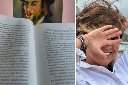 Sonsoles Ónega sostiene el libro El amor después del amor, de Laura Ferrero y Marc Pallarès, mostrando la portada a cámara.