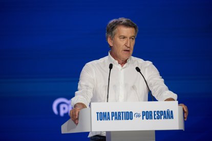Alberto Núñez Feijóo, en el XXI Congreso Nacional del Partido Popular.