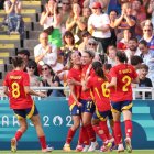 España celebra el gol de Alexia Putellas