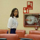La secretaria de Podemos, Ione Belarra, durante la Diputación Permanente en el Congreso de los Diputados.