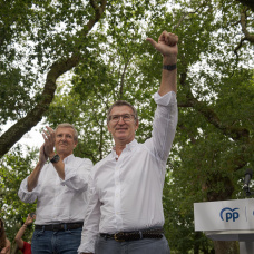 El presidente del PP, Alberto Núñez Feijóo, durante la inauguración del nuevo curso político del Partido Popular