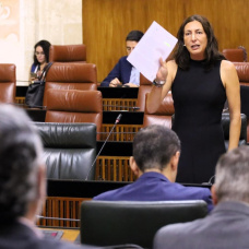 La consejera de Igualdad de la Junta, Loles López (PP-A) en el pleno del Parlamento andaluz.
