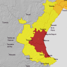 AEMET activa la Alerta Roja en el litoral norte y sur de la provincia de Valencia