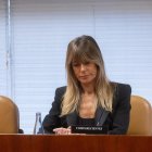 La mujer del presidente del Gobierno, Begoña Gómez, durante la Comisión de Investigación sobre programas de cátedras y postgrados de la Universidad Complutense de Madrid.