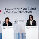 La vicepresidenta y ministra para la Transición Ecológica Teresa Ribera y la ministra de Ciencia, Innovación y Universidades y líder del PSPV, Diana Morant.