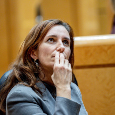 La ministra de Sanidad, Mónica García, este martes en el Senado.