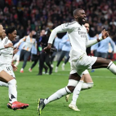 Rudiger celebra la clasificación del Madrid
