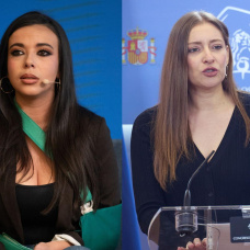 Sarah Santaolalla y la portavoz del PP en el Congreso, Ester Muñoz