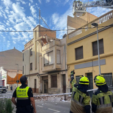 Fachada colapsada en Castellón