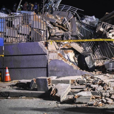 Edificio derrumbado por los terremotos en Venezuela.