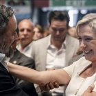 El líder de Vox, Santiago Abascal, junto a Marine Le Pen