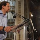 Pablo Iglesias durante su conferencia en el Foro ABC.