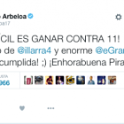 El tuit de Álvaro Arbeloa.