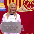 Cristina Cifuentes, con la camiseta del Madrid.