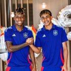 Nico Williams y Lamine Yamal, en una imagen tomada en la concentración de la selección.