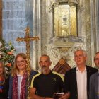 Antonio Aiardi fue recibido por los organizadores del camino y visitó la capilla del Santo Cáliz