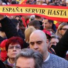 Manifestación de Vox ante el Palau de la Generalitat.