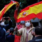 Ciudadanos protestando contra el Gobierno en Madrid.