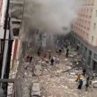 Brutal explosión en una residencia de una parroquia en la calle Toledo de Madrid