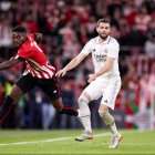 Nacho, junto a Iñaki Williams, ayer en San Mamés.