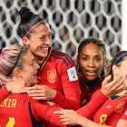 Las jugadoras españolas celebran un gol ante Zambia.