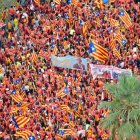 Una imagen aérea de la manifestación.