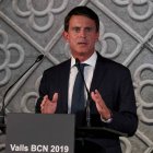 Manuel Valls durante la presentación de su candidatura.