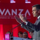 Pedro Sánchez interviene durante la presentación de la Fundación Avanza.