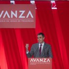 Pedro Sánchez durante la presentación de la Fundación Avanza.