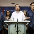 Pablo Iglesias junto a su guardia pretoriana.