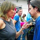 Tania Sánchez junto a Pablo Iglesias, en una imagen de archivo.