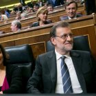 Rajoy y Sáenz de Santamaría este miércoles en el Congreso.