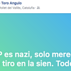 Captura de pantalla de la aberración dicha en Facebook.