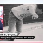 Javier Ruiz durante la entrevista al padre del desaparecido en Londres.