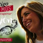 Susana Díaz y su lema oficioso, idéntico al de Errejón.