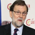 Rajoy, la pasada semana, en un foro económico de la Cámara