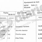 La imagen de la vergüenza. La factura de la carnicería pagada por los ciudadanos.